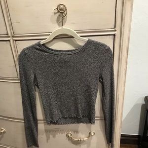 American eagle crop sweater tee